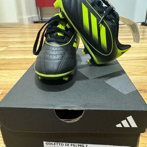 Adidas Black and Bright Green Soccer Shoes